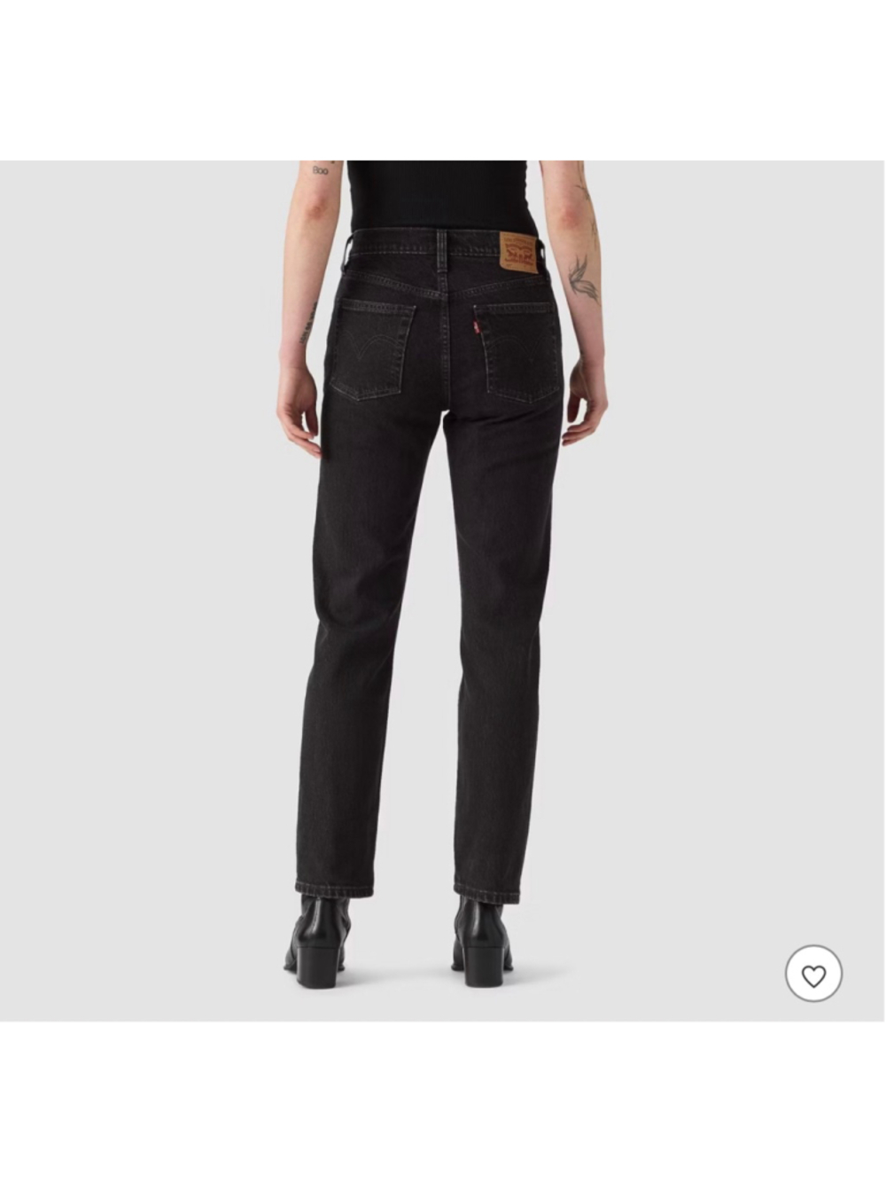 Women's Levi's Black 501 Original Straight Leg La La Jeans Size 26 Studded - Picture 3 of 12